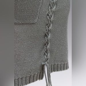 One A gray frayed cardigan sweater